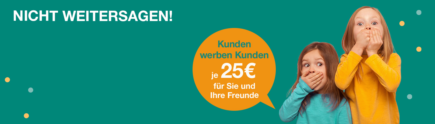 Slider für Kunden werben Kunden, Nicht weitersagen