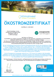 Ökostromzertifikat Östrom D Ökostromzertifikat Ökostrom