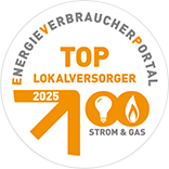 Siegel vom Top-Lokalversorger 2025 in den Sparten Strom und Gas